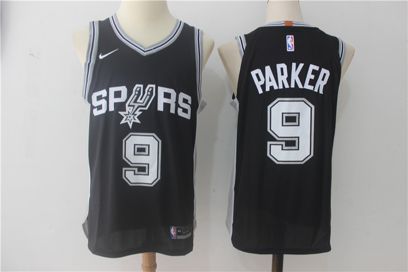 Men San Antonio Spurs #9 Parker Black Game Nike NBA Jerseys->sacramento kings->NBA Jersey